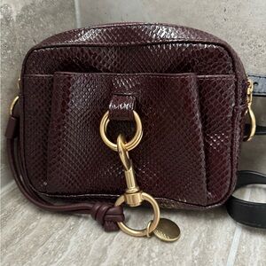 See by Chloe patent croc effect belt bag - Burgundy